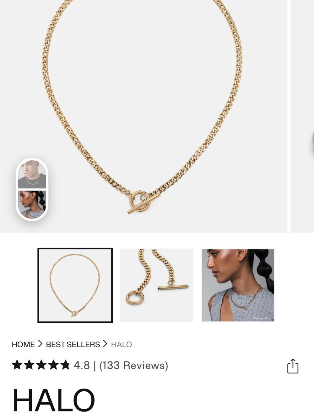 Vitaly Halo Necklace Gold-Tone Toggle Chain Necklace